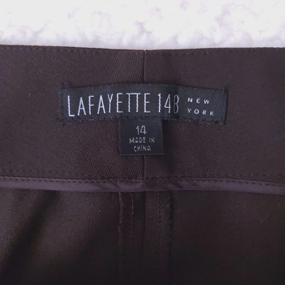Lafayette 148 Wool Blend Brown Dress Pants Women's Sz 14 - Picture 3 of 14